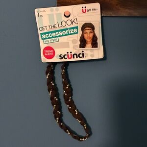 Scunci Brown and Gold Braided Headband